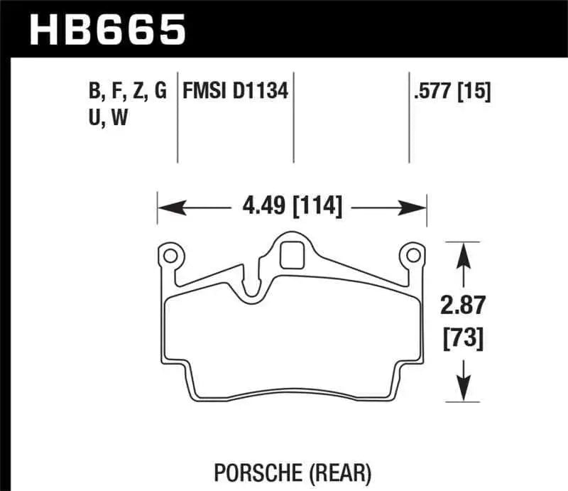 Hawk 13-16 Porsche 911 Rear HPS 5.0 Brake Pads hb665b-577