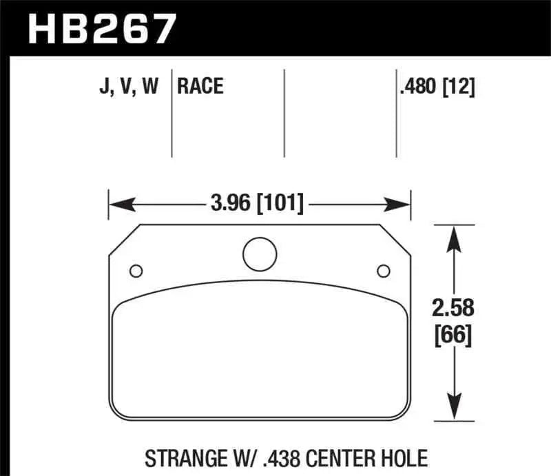 Hawk DR-97 Brake Pads for Strange w/ 0.438in Center Hole hb267j-480
