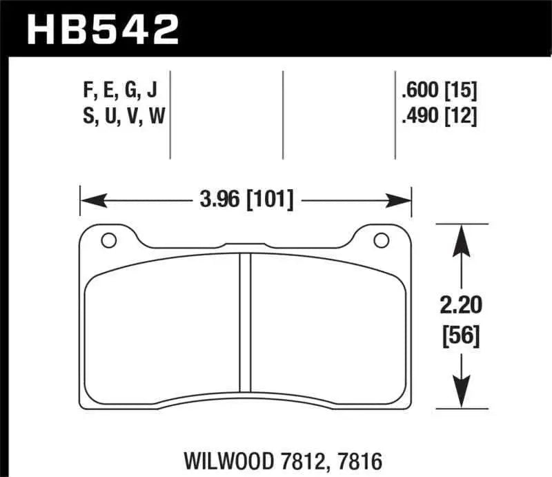 Hawk Ferro-Carbon Black Powder Coat DTC-70 Motorsports Brake Pads - 12.446mm Thickness hb542u-490