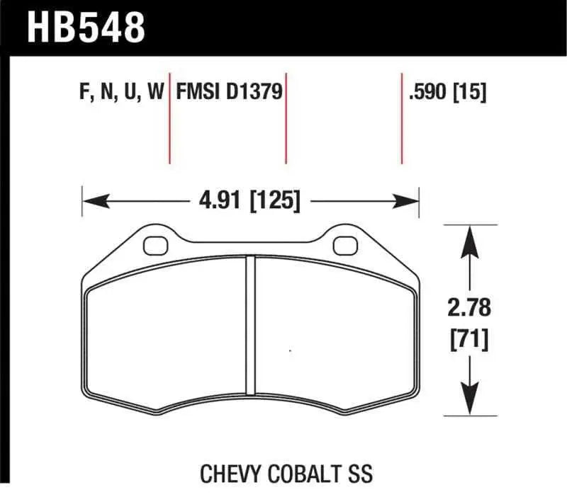 Hawk Renault Clio DTC-60 Race Front Brake Pads hb548g-510