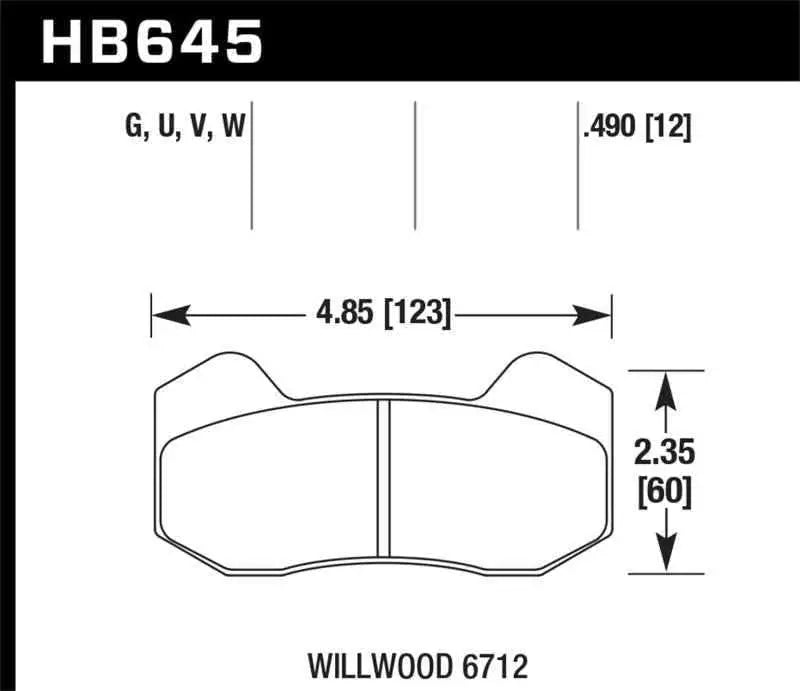 Hawk Wilwood Type 6712 DTC-30 Brake Pads hb645w-490