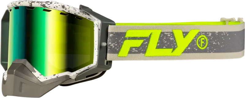 High-Visibility Dual Lens Snow Goggles with Green Mirror and Yellow Lens 37-50281