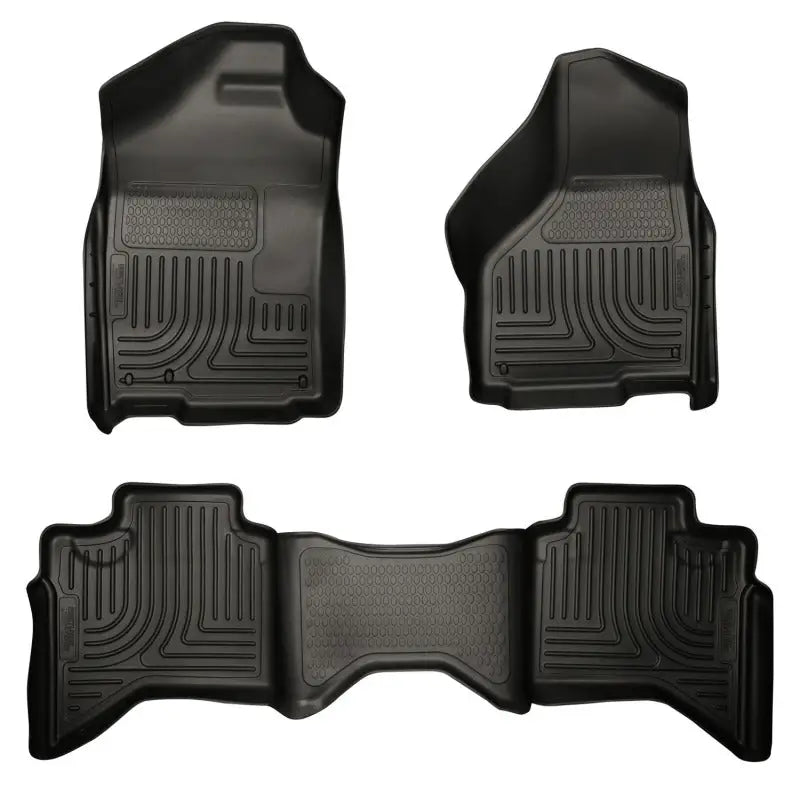 Husky Liners 03-08 Dodge Ram 1500/2500/3500 Quad Cab WeatherBeater Combo Black Floor Liners hsl98031