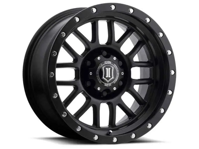 ICON Alpha 17x8.5 5x5 0mm Offset 4.75in BS 71.5mm Bore Satin Black Wheel 1217857347sb