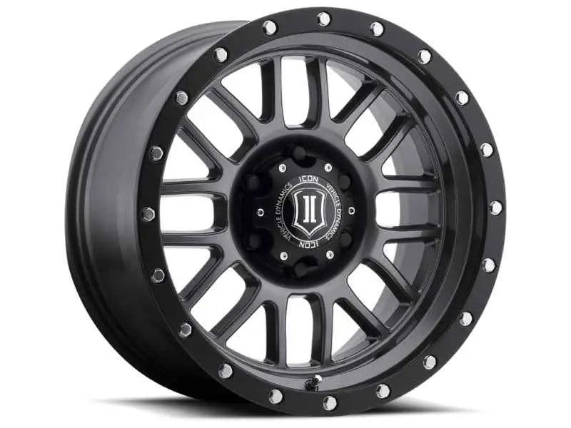 ICON Alpha 20x9 8x170 0mm Offset 5in BS 125.2mm Bore Gun Metal Wheel 1220908150gm