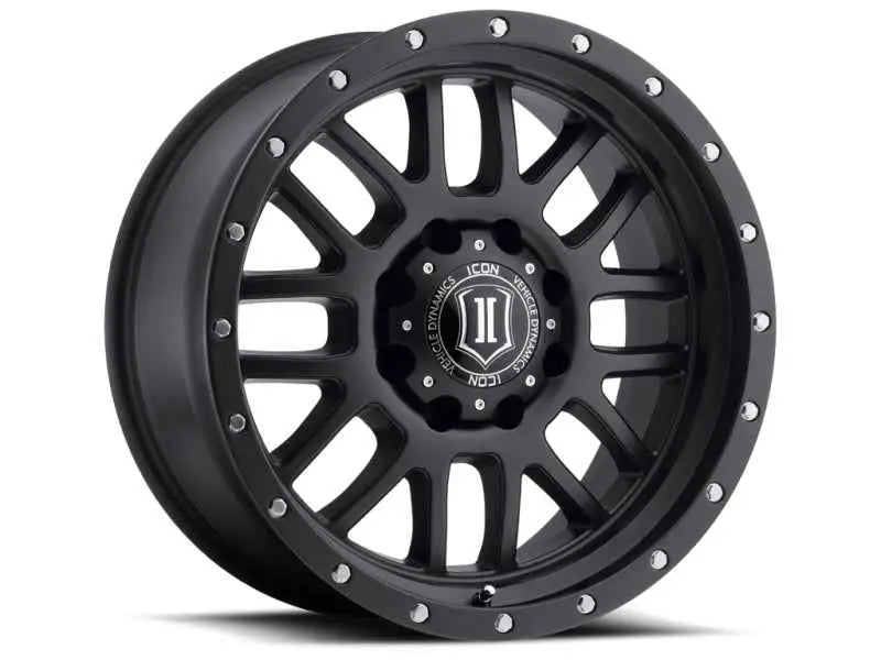 ICON Alpha 20x9 8x6.5 19mm Offset 5.75in BS 125.2mm Bore Satin Black Wheel 1220908057sb