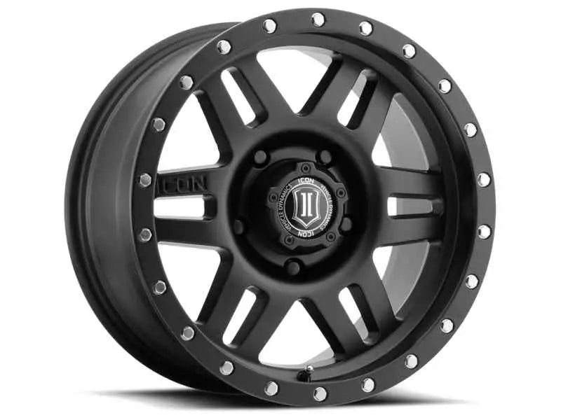 ICON Six Speed 17x8.5 6x5.5 0mm Offset 4.75in BS 108mm Bore Satin Black Wheel 1417858347sb
