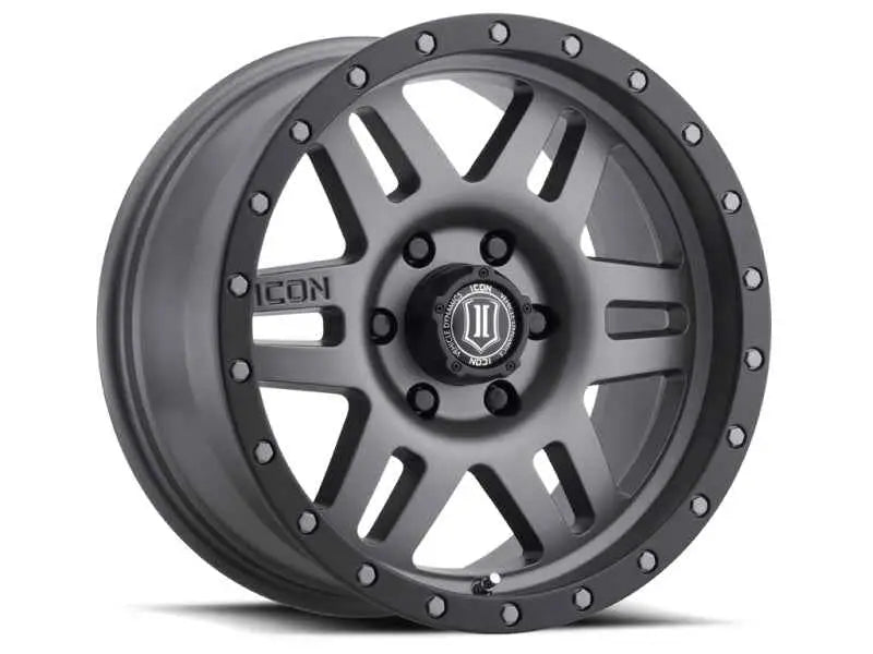 ICON Six Speed 17x8.5 6x5.5 0mm Offset 4.75in BS 108mm Bore Titanium Wheel 1417858347tt