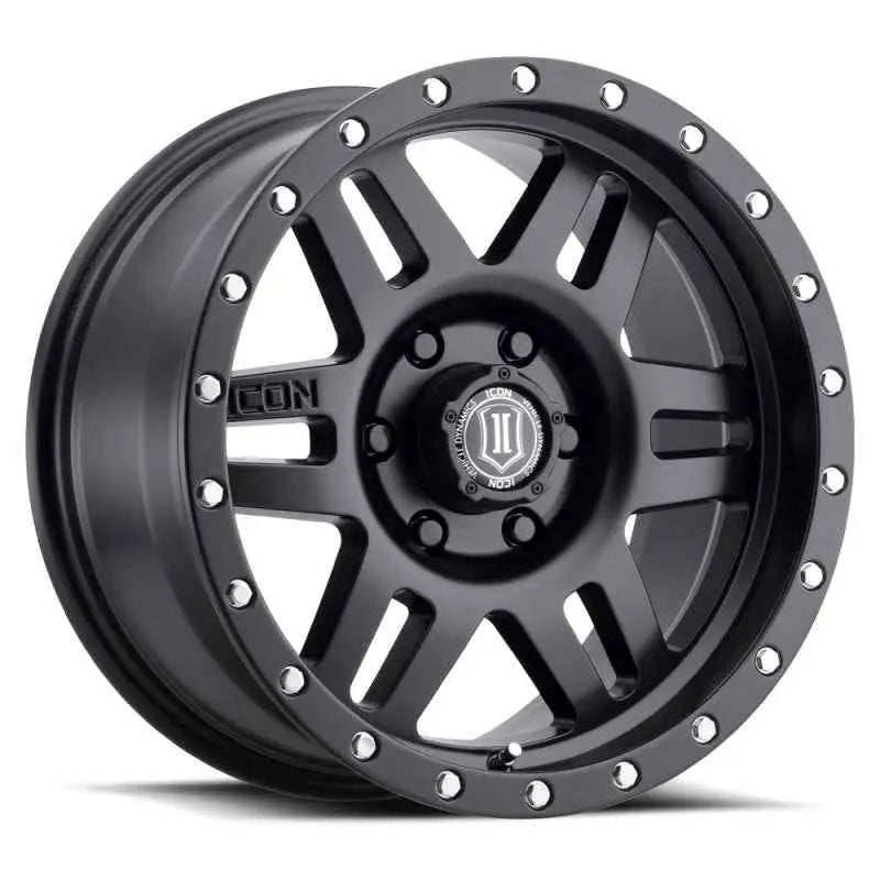 ICON Six Speed 17x8.5 6x5.5 25mm Offset 5.75in BS 108.1mm Bore Satin Black Wheel 1417858357sb