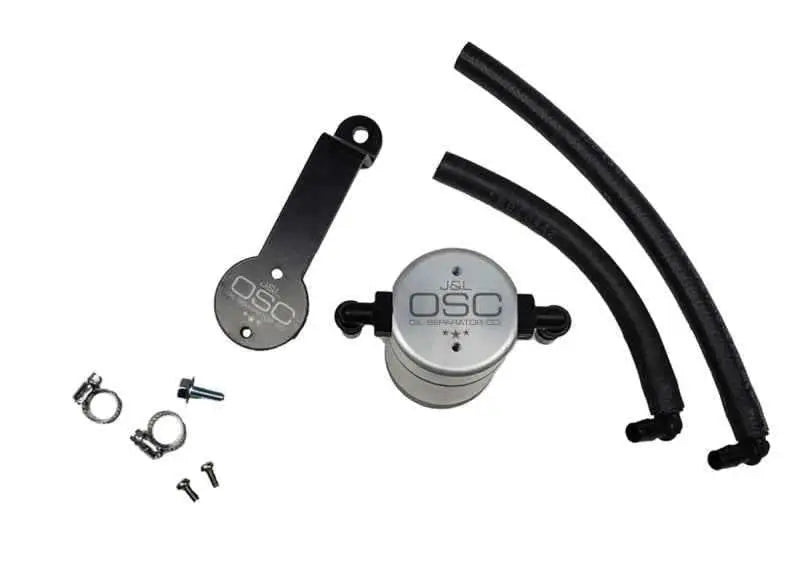 J&L 2016+ Toyota Tacoma 3.5L Driver Side Oil Separator 3.0 - Clear Anodized 3104d-c