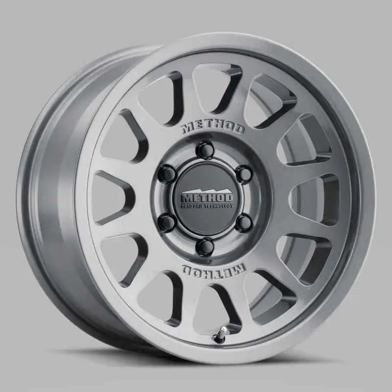 Method MR703 17x8.5 0mm Offset 5x5 71.5mm CB Gloss Titanium Wheel mr70378550800