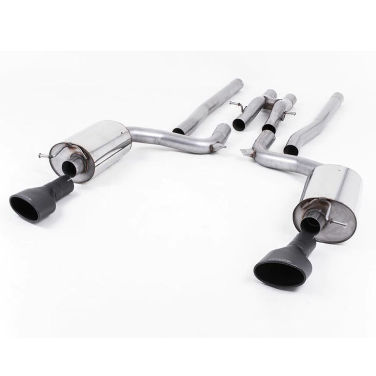 Milltek Non-Resonated Catback Exhaust System Cerakote Black Tips for Audi RS6 2008-2010
