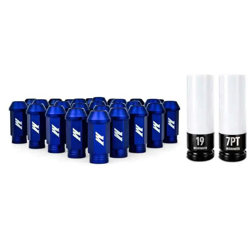 Mishimoto Aluminum Locking Lug Nuts M12x1.5 - 27pc Set - Blue mmlg-15-27lbl