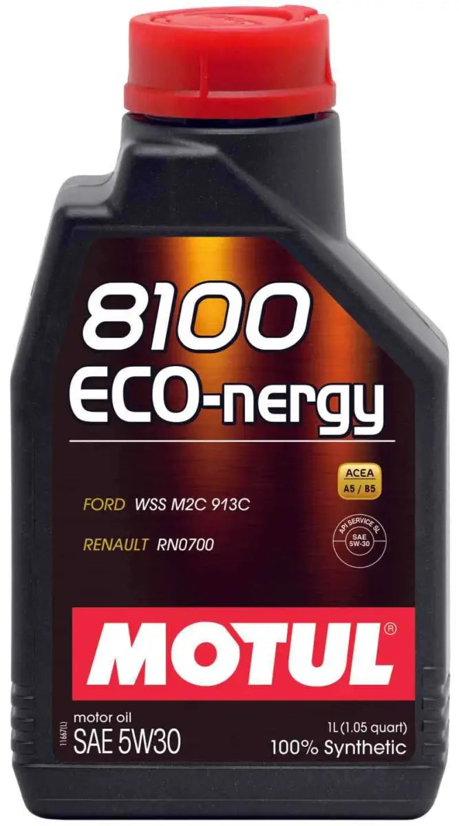 Motul 1L Synthetic Engine Oil 8100 5W30 ECO-NERGY - Ford 913C - Case of 12 102782