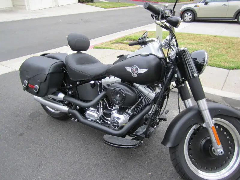 Mustang 06-17 Harley Softail Wide Tire (200mm) Wide Touring Solo Seat w/Driver Backrest - Black - 79530 mmp79530