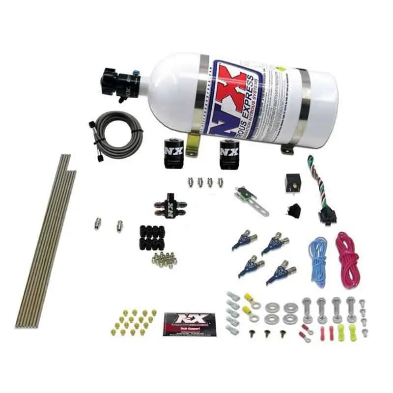 Nitrous Express 4 Cyl Gasoline EFI Nitrous Kit (50-250HP) w/10lb Bottle 80004efi-10