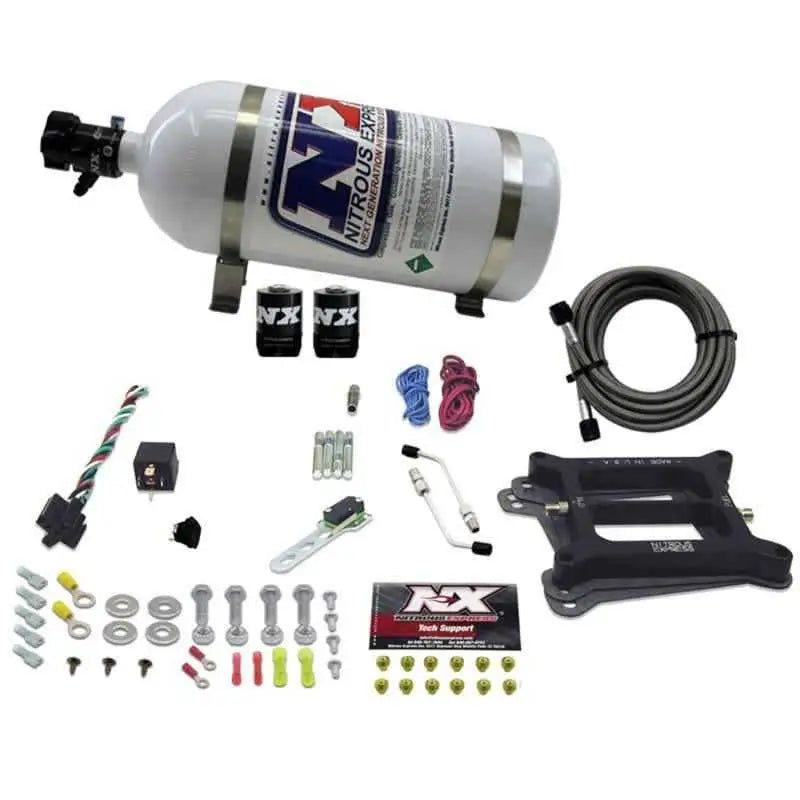 Nitrous Express 4150 4-BBL/Gasoline Nitrous Kit (50-300HP) w/10lb Bottle 30040-10