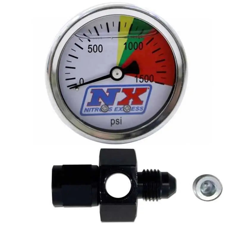 Nitrous Express N2O Flo-Thru Pressure Gauge (0-1500 PSI) 6AN 15510