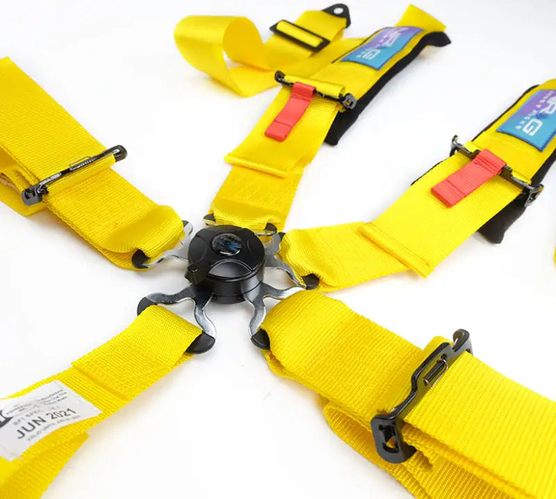 NRG 5PT 3in. Seat Belt Harness / Cam Lock - Yellow nrgsbh-b6pcyl