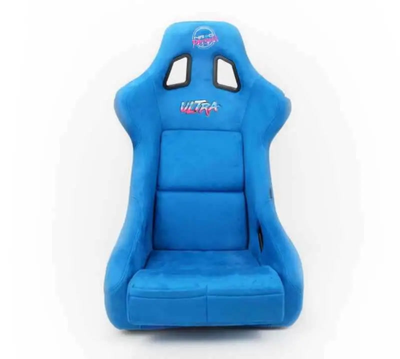NRG FRP Bucket Seat ULTRA Edition - Large (Blue Alcantara/Gold Glitter Back) frp-302bl-ultra