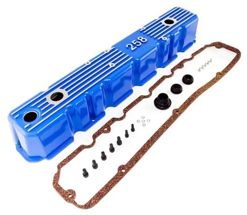 OMIX 17401.11 Blue Aluminum Valve Cover 81-87 CJ & Wrangler 17401-11