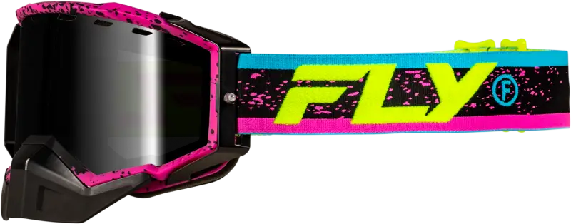 Pink and Black Zone Snow Goggles with Rose Lens and Mirror Finish 37-50283