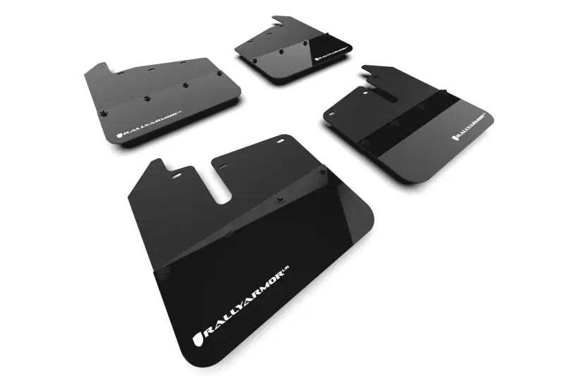 Premium UR Urethane Mud Flaps for 20-24 GMC Sierra 2500/3500 HD Denali - Black with White Logo ralmf131-blk-wh