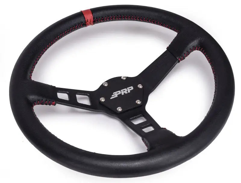 PRP Deep Dish Leather Steering Wheel- Red prpg113-47429287674157