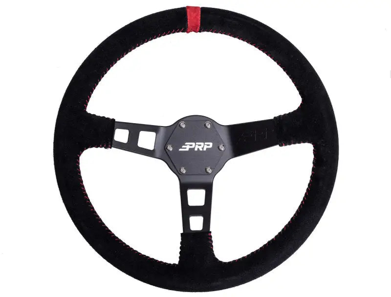 PRP Deep Dish Suede Steering Wheel- Red prpg123-47429286265133