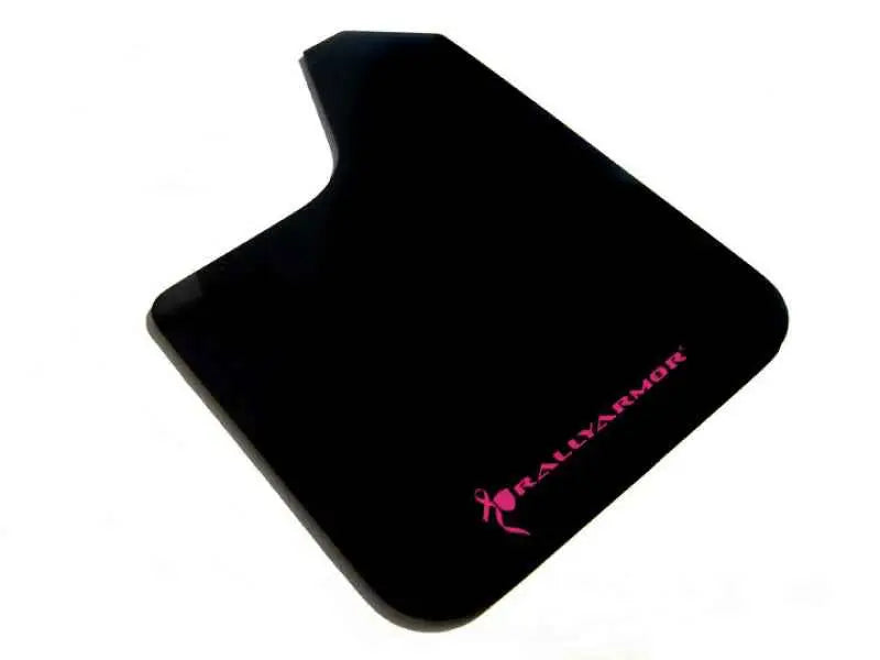 Rally Armor Universal fitment (no hardware) Basic Black Mud Flap w/ Pink Logo mf12-bas-bcpk