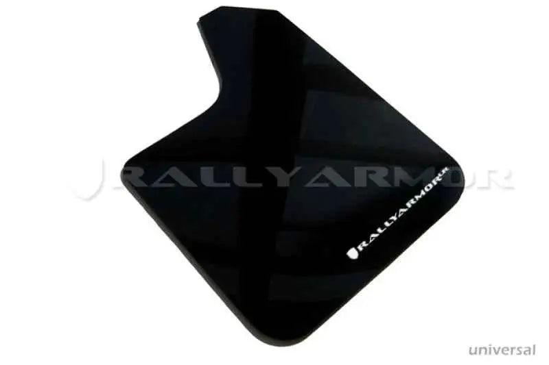 Rally Armor Universal fitment (no hardware) UR Black Mud Flap w/ White Logo mf12-ur-blk-wh