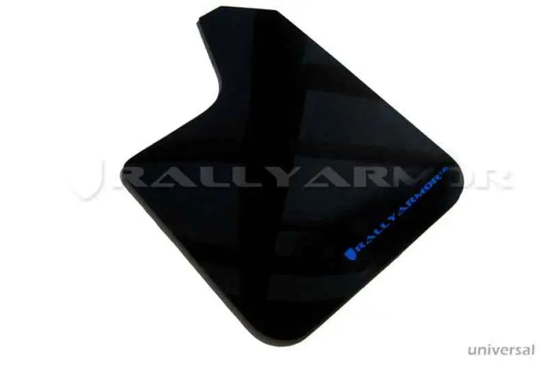Rally Armor Universal fitment (no hardware) UR Black Mud Flap w/ Blue Logo mf12-ur-blk-bl
