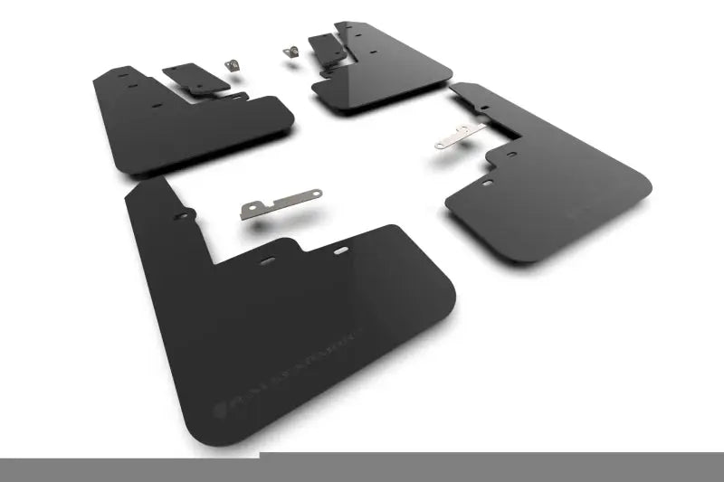 Rally Armor UR Mud Flaps for 2021-25 Ford Mach-E Rally Edition - Black with Metallic Logo ralMF96-URXT-BLK-MBK