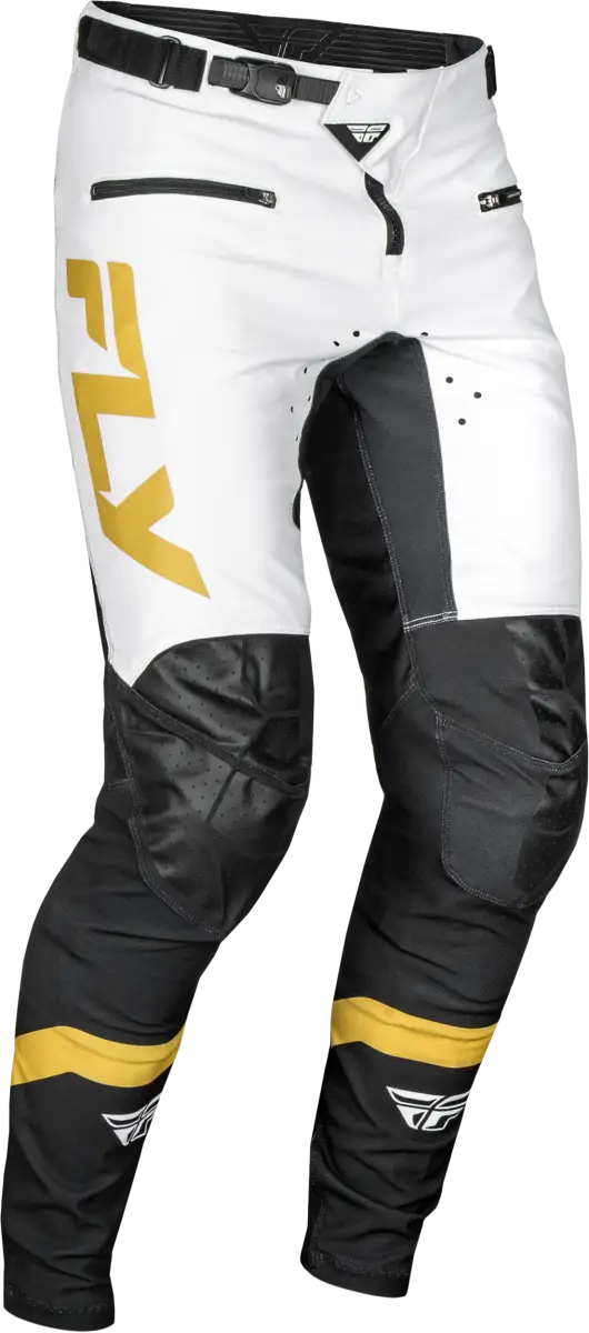 Rayce BMX/MTB Performance Pants in White, Black, and Gold - Size 26 c378-06526