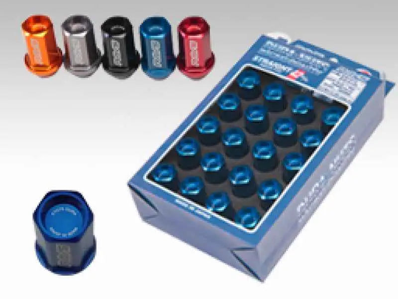 Rays Dura-Nut L42 Straight Type 12X1.25 Lug Nut Set 16 Lug 4 Lock Set - Blue wdura4212125u