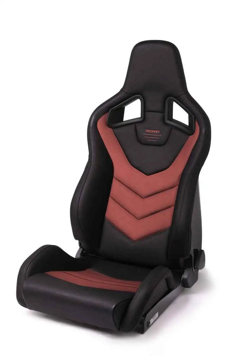 Recaro Sportster GT Driver Seat - Black Vinyl/Red Suede 410.1GT.3164