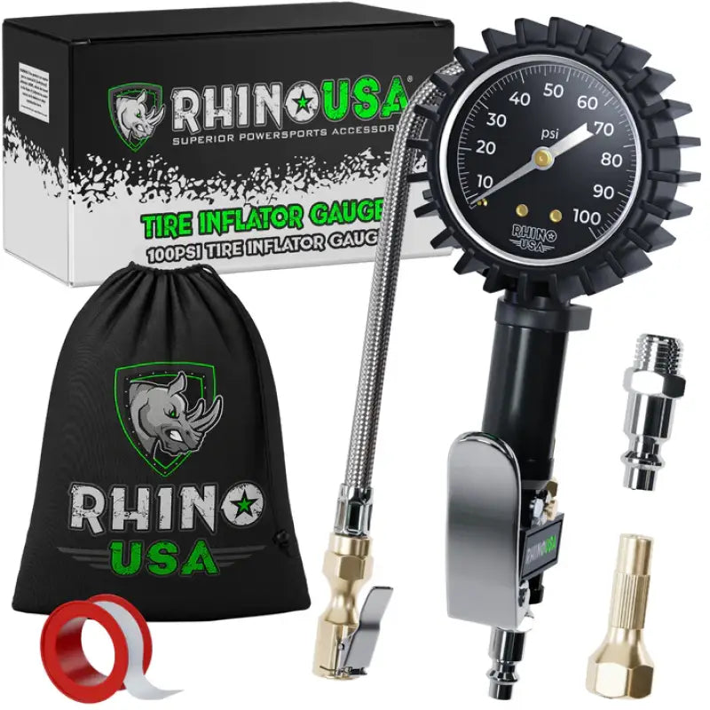 Rhino USA 100 PSI Analog Tire Pressure Gauge rsargauge-0100