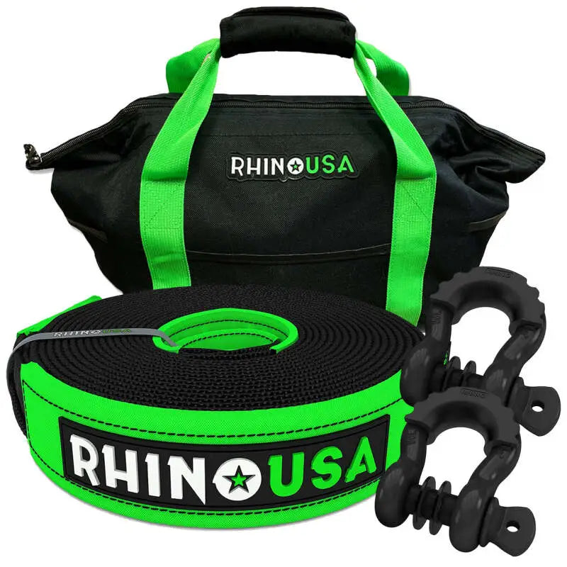 Rhino USA 30-Foot Towing Strap and Shackle Set rsarno-shackstrap30