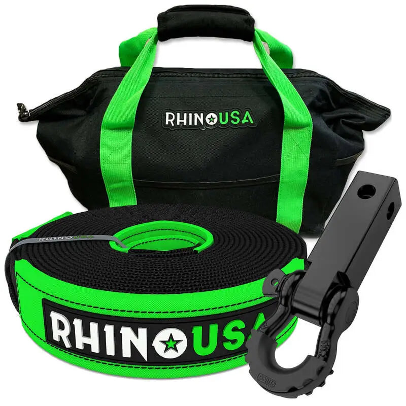 RHINO USA 30' Towing Strap with Hitch Combo rsarno-30straphitch