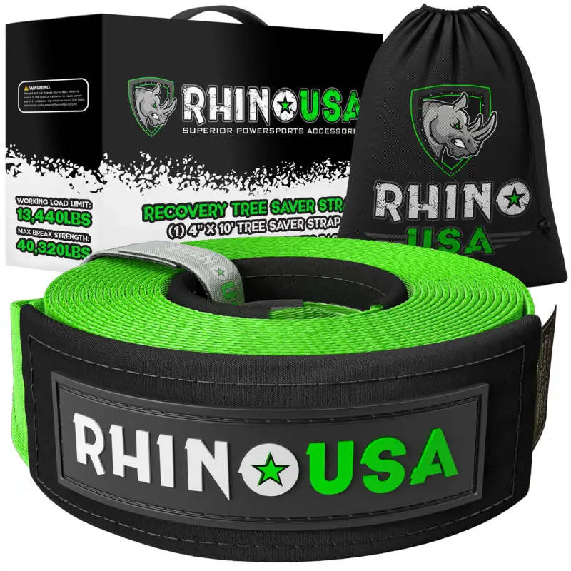 Rhino USA 4"x10' Green Recovery Tree Saver Strap rsarg-ts4x10-grn
