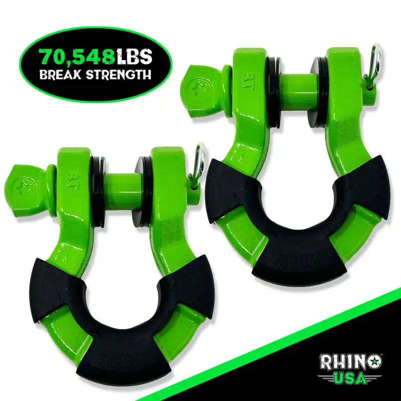 Rhino USA 8 Ton Heavy-Duty Super Shackle Set (Green) rsasupershack-grn