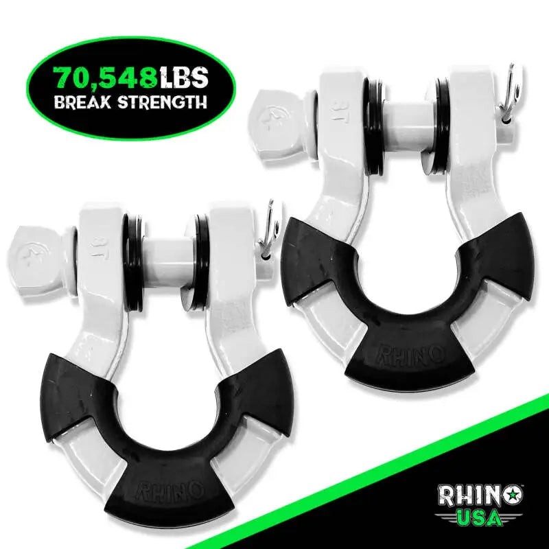 Rhino USA 8T Heavy-Duty Shackle Duo (White) rsasupershack-wht