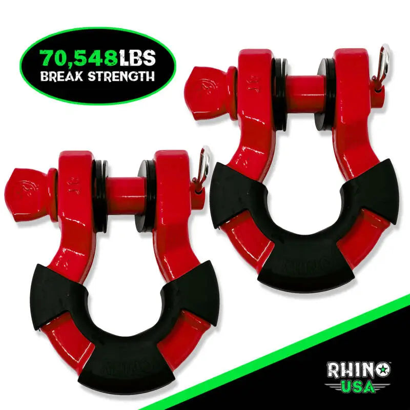 Rhino USA 8T Heavy-Duty Super Shackle Set (Red) rsasupershack-red