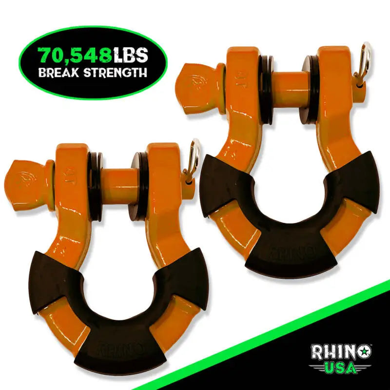 Rhino USA 8T Heavy-Duty Super Shackles - Double Pack (Orange) rsasupershack-org