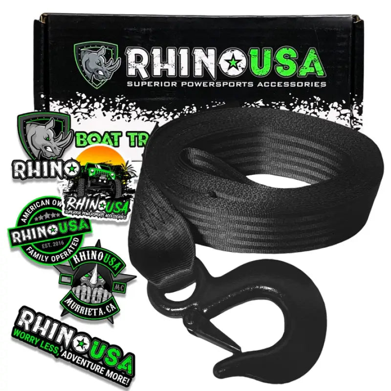 Rhino USA Heavy-Duty 2" x 20' Boat Winch Strap with Durable Hook rsarno-wnch-strp