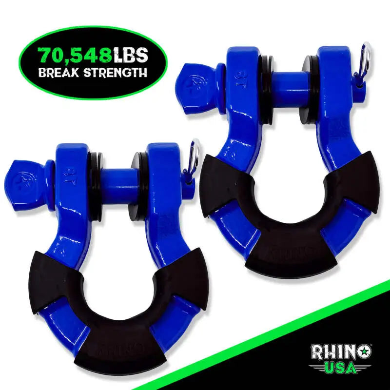 Rhino USA Heavy-Duty 8T Super Shackle Duo (Blue) rsasupershack-blu