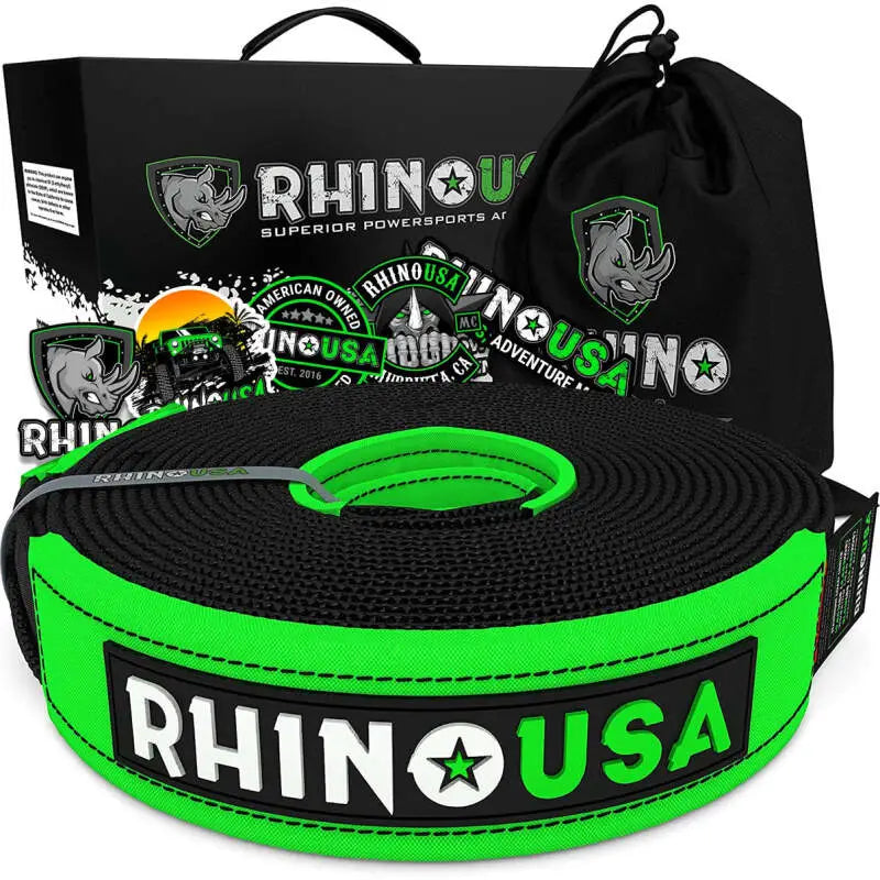 Rhino USA Heavy-Duty Recovery Tow Strap 2" x 20' (Black) rsarno-towstrap220