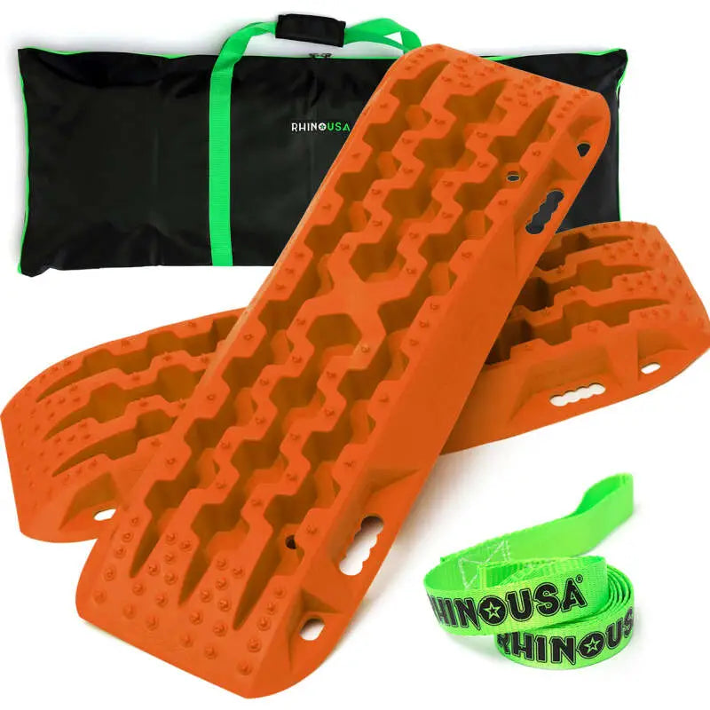 Rhino USA Off-Road Recovery Traction Boards - Bright Orange (Set of 2) rsarg-tb42x13-org