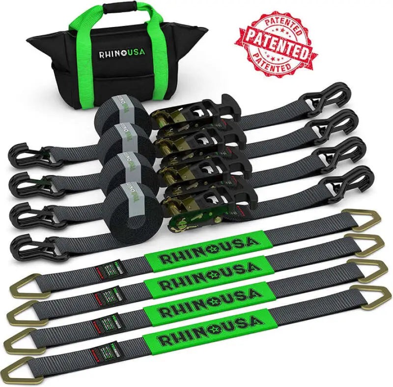 Rhino USA Premium Heavy-Duty Vehicle Securing Kit - Black rsa2in-hdkit