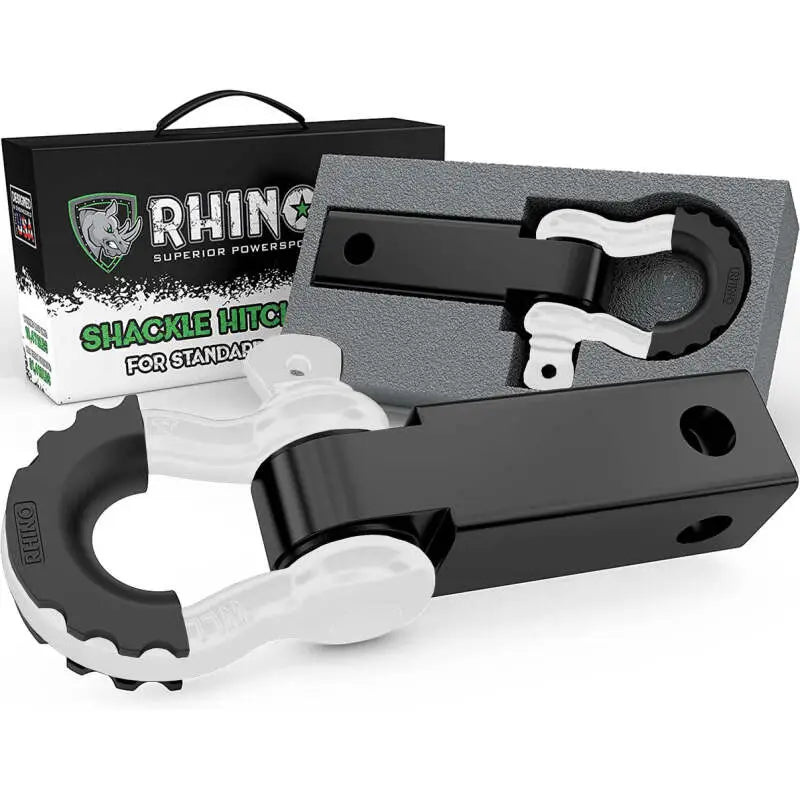 Rhino USA White D-Ring Shackle Hitch Receiver rsarg-hthitch2-wht